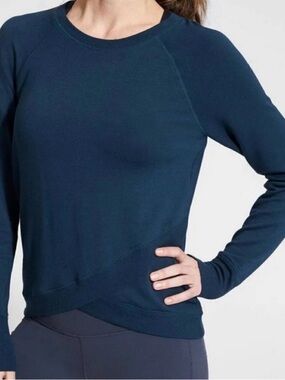 Athleta Bliss Blue Long Sleeve Crewneck Sweater